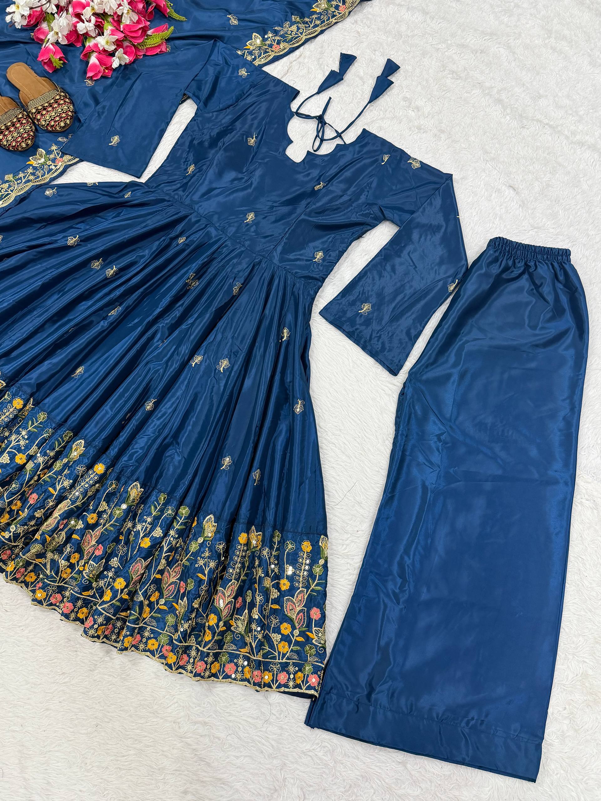The Radiant Mustard Botanical-Hem Anarkali